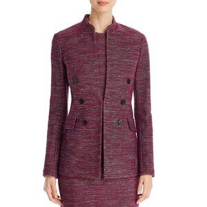 💕ST. JOHN💕 Ombre Ribbon Tweed Knit Jacket Mandarin Collar Pocket Flaps  6 NWOT